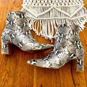 Chic snake print booties